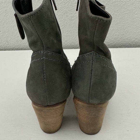 Rebels Stomp Gray Leather Western Booties Ankle Boots Size 8 - Picture 10 of 15